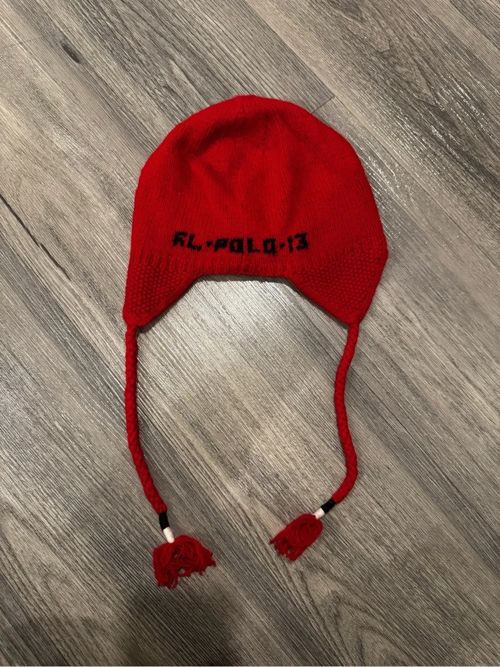 Polo Ralph Lauren Rare 2013 Vintage Tassel Ski Hat Red 100% Lambs Wool